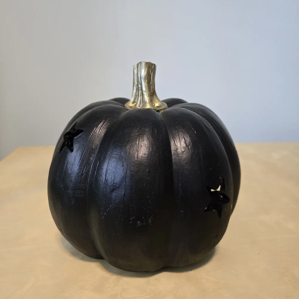 Cost Plus World Market Black and Gold Halloween Pumpkin Decor - Picture 3 of 5